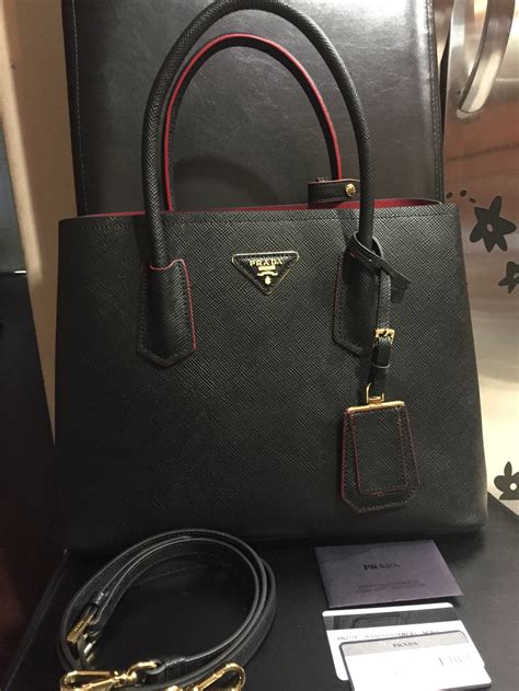 vintage prada black leather bag|authentic pre owned prada handbags.